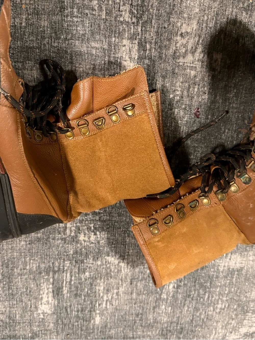Women’s Tan Suede & Leather Lace-Up Bag - Unbranded